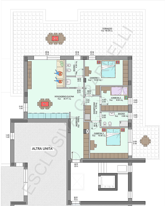 Planimetria appartamento B6-c con terrazzo – Easy Life Rovereto, Casa B